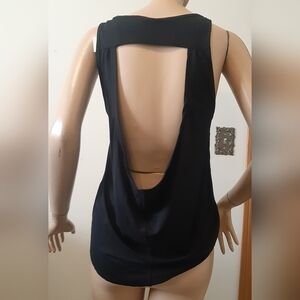 Campus Crew Black Low-Back Slouch Tank Women's Small New with Tags